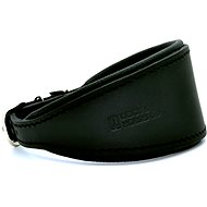 Dogs & Horses Greyhound  Padded Leather Collar, Black M - Dog Collar