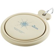 Hunter Foldable Double Bowl Leaf, Beige 350/700ml - Travel Bowl for Dogs and Cats