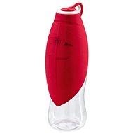 Hunter Bottle with Leaf Bowl, Red 550ml - Travel Bottle for Cats and Dogs