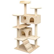 Shumee Cat Scratcher with Sisal Posts Beige 67 × 67 × 125cm - Cat Scratcher