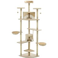 Shumee Cat Scratcher with Sisal Column, White and Beige 203cm - Cat Scratcher