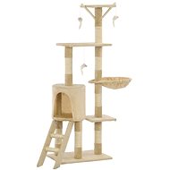Shumee Cat Scratcher with Sisal Posts Beige 49 × 35 × 138cm - Cat Scratcher