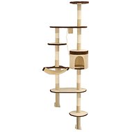 Shumee Wall Cat Scratcher with Sisal Posts Beige-brown 60 × 30 × 194cm - Cat Scratcher