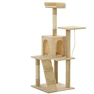 Shumee Cat Scratcher with Sisal Posts Beige 50 × 50 × 120cm - Cat Scratcher