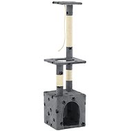 Shumee Cat Scratcher with Sisal Posts Gray with Paws 30 × 30 × 109cm - Cat Scratcher