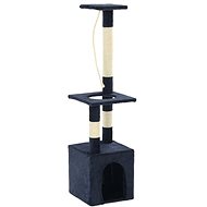 Shumee Cat Scratcher with Sisal Posts Dark Blue 30 × 30 × 109cm - Cat Scratcher