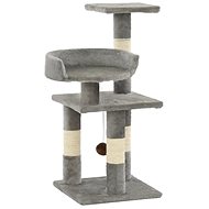 Shumee Cat Scratcher with Sisal Posts Grey with a Toy 30 × 30 × 65cm - Cat Scratcher