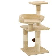 Shumee Cat Scratcher with Sisal Posts Beige with a Toy 30 × 30 × 65cm - Cat Scratcher