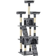 Shumee Shumee Cat Scratcher with Sisal Posts, Gray with Paws 50 × 50 × 170cm - Cat Scratcher