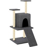 Shumee Cat scratching post 110 cm, dark grey, wood and plush - Cat Scratcher