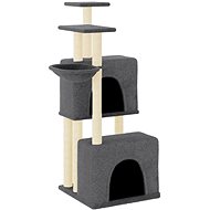 Shumee Cat scratching post 122 cm, wood and plush, dark grey - Cat Scratcher