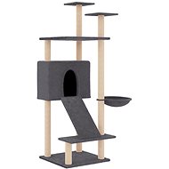 Shumee Cat scratching post 153 cm, wood and plush, dark grey - Cat Scratcher