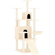 Shumee Cat scratching post 154 cm, wood and plush, cream - Cat Scratcher