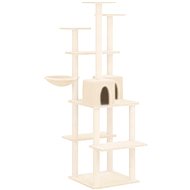 Shumee Cat scratching post 167 cm, wood and plush, cream - Cat Scratcher