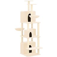 Shumee Cat scratching post 180 cm, cream, wood and plush - Cat Scratcher