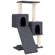 Shumee Cat scratching post 82 cm, wood and plush, dark grey - Cat Scratcher