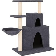 Shumee Cat scratching post 83 cm, wood and plush, dark grey - Cat Scratcher