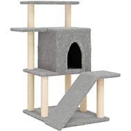 Shumee Cat scratching post 97 cm, wood, light grey - Cat Scratcher