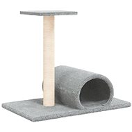 Shumee Cat scratching post with tunnel 60 × 34,5 × 50 cm, light grey - Cat Scratcher