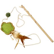 EP Wooden Stick Toy with Feather Jute Flower for Cats - Cat Toy