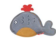 Akina Toy Whale, Premium Leather, Grey - Dog Toy