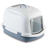 Stefanplast Super Queen 55 × 71 × 46.5cm Extra-large Powder Blue Cat Litter Box with Cover and Filter - Cat Litter Box