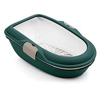 Stefanplast Furba Chic English green 39 × 59 × 22cm green grey - Cat Litter Box
