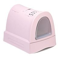 IMAC Krytý mačací záchod s výsuvnou zásuvkou 40 × 56 × 42,5 cm ružový - Mačací záchod