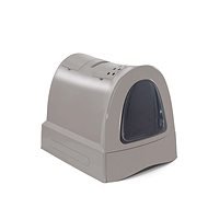 IMAC Krytý mačací záchod s výsuvnou zásuvkou 40 × 56 × 42,5 cm sivý - Mačací záchod
