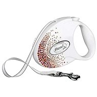 Flexi Glam SWAROVSKI® Splash Orient tape white M 5m up to 25kg - Leash
