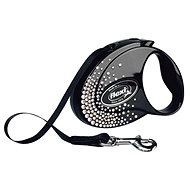 Flexi Glam SWAROVSKI® Splash Crystal páska černá S 3m do 12kg - Vodítko