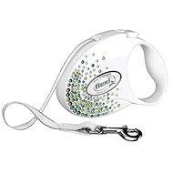 Flexi Glam SWAROVSKI® Splash Leaf páska bílá - Vodítko