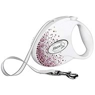 Flexi Glam SWAROVSKI® Splash Pink páska bílá M 5m do 25kg - Vodítko