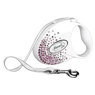 Flexi Glam SWAROVSKI® Splash Pink páska bílá S 3m do 12kg - Vodítko