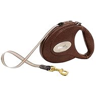 Flexi Leather popruh tmavohnědá kozí kůže M 5m do 25kg - Vodítko