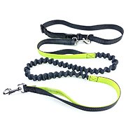 Multifunctional running leash with reflective elements grey-green - Leash