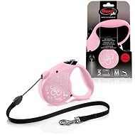 Flexi Standard Flower M lanko 5 m/20 kg růžové - Leash