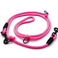 Switchable adjustable leash 8 mm, 4 metres, pink - Leash