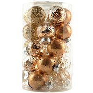 DECOLED Christmas ornaments - plastic balls, bronze, diameter 6 cm, 25 pcs - Christmas Ornaments