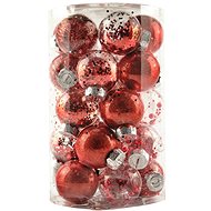 DECOLED Christmas decorations - plastic balls, red, diameter 6 cm, 25 pcs - Christmas Ornaments
