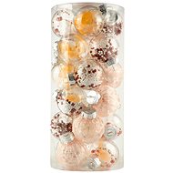 DECOLED Christmas decorations - plastic balls, red/pink, diameter 6 cm, 25 pcs - Christmas Ornaments