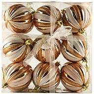 DECOLED Christmas decorations - plastic balls, champagne/white, diameter 7 cm, 18 pcs - Christmas Ornaments