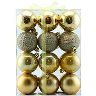 DECOLED Christmas ornaments - plastic balls, gold, diameter 6 cm, 24 pcs - Christmas Ornaments