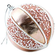 DECOLED Christmas decorations - plastic ball, pink with lace pattern, diameter 8 cm - Christmas Ornaments