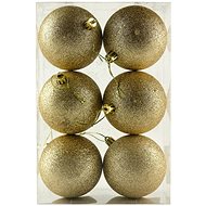 DECOLED Christmas decorations - plastic balls, champagne, diameter 8 cm, 6 pcs - Christmas Ornaments
