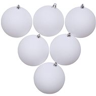 DECOLED Christmas decorations - plastic balls, white matt, diameter 10 cm, 6 pcs - Christmas Ornaments