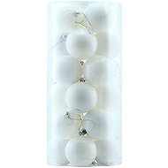 DECOLED Christmas decorations - plastic balls, white matt/gloss, diameter 6 cm, 24 pcs - Christmas Ornaments