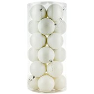 DECOLED Christmas decorations - plastic balls, white matt, diameter 8 cm, 24 pcs - Christmas Ornaments