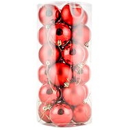 DECOLED Christmas decorations - plastic balls, red matt/gloss, diameter 6 cm, 24 pcs - Christmas Ornaments