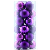 DECOLED Christmas decorations - plastic balls, purple matt, diameter 8 cm, 24 pcs - Christmas Ornaments